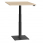 Mobile Preview: ergon mono Mini Tisch elektrisch höhenverstellbarer Schreibtisch für Home Office Gestellfarbe schwarz Platte Buche Dekor 80cmx78cm mit kleiner Bodenplatte