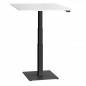 Preview: ergon mono Mini Tisch elektrisch höhenverstellbarer Schreibtisch für Home Office Gestellfarbe schwarz Platte weiß mit weißem Umleimer 80cmx78cm mit kleiner Bodenplatte