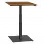 Mobile Preview: ergon mono Mini Tisch höhenverstellbar mit Gaslift Schreibtisch für Home Office Gestellfarbe schwarz Platte Zwetschge Dekor 80cmx78cm