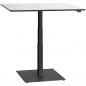 Mobile Preview: ergon mono Mini Tisch höhenverstellbar mit Gaslift Schreibtisch für Home Office Gestellfarbe schwarz Platte weiß mit schwarzer Kante Umleimer 100x80 cm