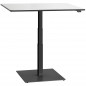 Preview: ergon mono Mini Tisch höhenverstellbar mit Gaslift Schreibtisch für Home Office Gestellfarbe schwarz Platte weiß mit schwarzer Kante Umleimer 100x80 cm