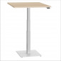 Mobile Preview: ergon mono Mini Tisch elektrisch höhenverstellbarer Schreibtisch für Home Office Gestellfarbe weiss Platte Buche Dekor 80cmx78cm mit kleiner Bodenplatte
