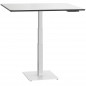 Mobile Preview: ergon mono Mini Tisch höhenverstellbar mit Gaslift Schreibtisch für Home Office Gestellfarbe weiss Platte weiß / Kante  schwarz 100x80 cm
