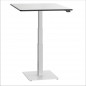Preview: ergon mono Mini Tisch elektrisch höhenverstellbarer Schreibtisch für Home Office Gestellfarbe schwarz Platte weiß mit weißem Umleimer 80cmx78cm mit kleiner Bodenplatte
