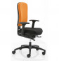 Preview: Köhl Multiplo 4700 Bürodrehstuhl schwarz / orange Fußgestell schwarz mit Armlehnen mit hoher Rückenlehne  Vorderansicht bei Büro-Goertz und Buero-Ideen.de