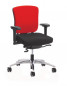 Preview: Köhl Multiplo 4900 Bürodrehstuhl schwarz / rot Fußgestell poliert mit Armlehnen mit 42cm Rückenlehne  Vorderansicht bei Büro-Goertz und Buero-Ideen.de