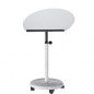 Preview: officeplus Steh-Sitz-Rolls, Stehpult, höhenverstellbar 72-113 cm, Gestell lichtgrau, Rollen, Tischplatte neigbar, rechteckig, halbrund, Dekor wählbar