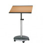Preview: officeplus Steh-Sitz-Rolls, Gestell-Farbe silber, Gasfeder-Lift höhenverstellbar 72-113cm,  auf Rollen, Arbeitsplatte neigbar, Form/Farbe wählbar
