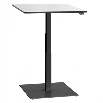 ergon mono Mini Tisch elektrisch höhenverstellbarer Schreibtisch für Home Office Gestellfarbe schwarz Platte weiß mit schwarzer Kante 80cmx78cm
