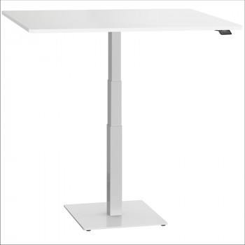 ergon mono Mini Tisch höhenverstellbar mit Lift-Höhenverstellung Schreibtisch für Home Office Gestellfarbe weiß Platte weiß 100x80 cm