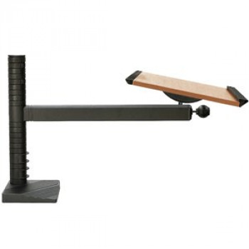 Tisch-Stehpult desk easy von officeplus, Gestellfarbe schwarz, 48 cm hoch, Auslegearm 60 cm lang, drehbar, Pultplatte 52x42 cm, Tischplatte wählbar