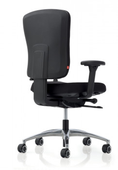 Köhl Multiplo 4900 Bürodrehstuhl schwarz Fußgestell poliert mit Armlehnen mit hoher Rückenlehne  Rückansicht bei Büro-Goertz und Buero-Ideen.de