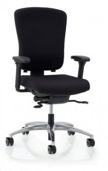 Köhl Multiplo 4900 Bürodrehstuhl schwarz Fußgestell poliert mit Armlehnen mit hoher Rückenlehne Voderansicht bei Büro-Goertz und Buero-Ideen.de