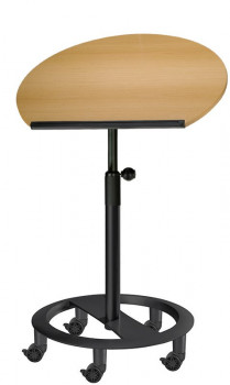 rs-01-40 officeplus mobiles Stehpult steh-sitz-rolls Gestell schwarz Platte Buche-Dekor Buero-Goertz