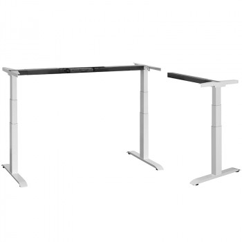 elektrisch höhenverstellbares Tischgestell officeplus ergon proFit Winkelversion Winkelkombination Eckversion weiß, Büro-Goertz.de Darmstadt