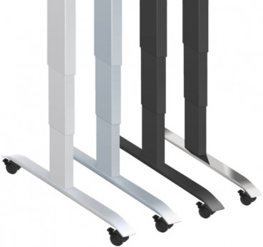 ergon mini master, kleiner Schreibtisch 80x78cm, elektrisch höhenverstellbar 63-128cm, ausziehbar, lichtgrau, weiß, Buche oder Ahorn Dekor, officeplus