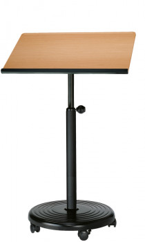 rs-01-04 officeplus mobiles Stehpult steh-sitz-rolls Gestell schwarz Platte Buche-natur-furniert Buero-Goertz