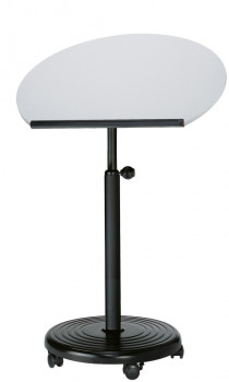 rs-01-32 officeplus fahrbares Stehpult steh-sitz-rolls Gestell schwarz PultPlatte Melamin Lichtgrau Buero-Goertz