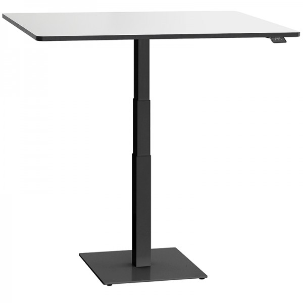 ergon mono Mini Tisch elektrisch höhenverstellbarer Schreibtisch für Home Office Gestellfarbe schwarz Platte weiß /Kante schwarz 100x80cm
