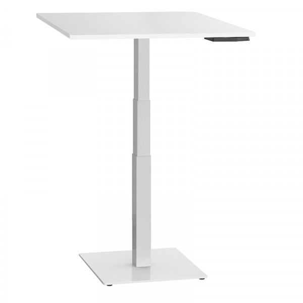 ergon mono Mini Tisch elektrisch höhenverstellbarer Schreibtisch für Home Office Gestellfarbe weiß Platte weiß/Kante weiß 80x78cm