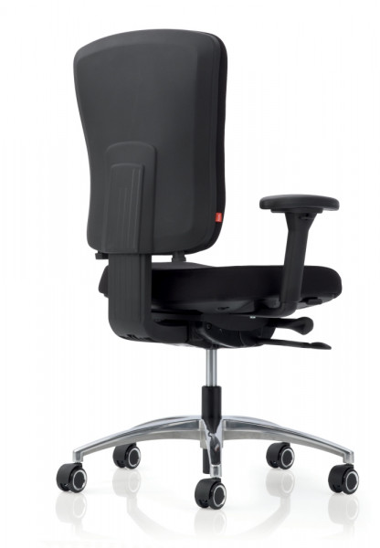 Köhl Multiplo 4700 Bürodrehstuhl schwarz Fußgestell poliert mit Armlehnen mit hoher Rückenlehne  Rückansicht bei Büro-Goertz und Buero-Ideen.de