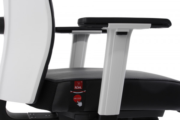 Köhl Tempeo WAVE 6500 TGrey grau Leder Drehstuhl Armlehnen Detail