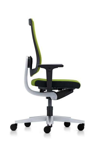 sedus black-dot net bd-122 schwarz Seitenansicht Fußkreuz silber weißaluminiumfarbig Vorderseite bei Büro-Goertz Darmstadt und www.buero-ideen.de