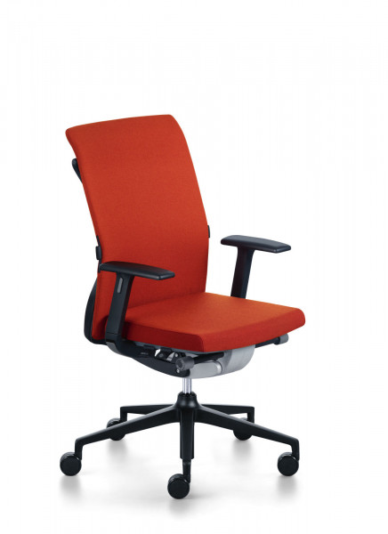 Sedus crossline Drehsessel cn-100 Frontseite Bezusstoff orangerot Fußkreuz schwarz Büro-Goertz Darmstadt