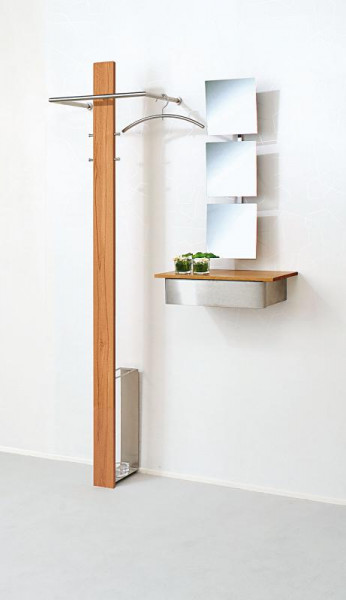 Mister T Wandgarderobe mit Schirmhalter, komplett aus Edelstahl gefertigt, Rosconi, D-TEC 551-e 551-bn 551-ss 551-we, Design: Markus Börgens