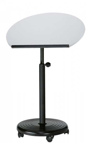rs-01-32 officeplus fahrbares Stehpult steh-sitz-rolls Gestell schwarz PultPlatte Melamin Lichtgrau Buero-Goertz