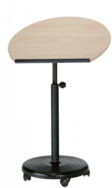 rs-01-36 officeplus fahrbares Stehpult mit Rollen steh-sitz-rolls Gestell schwarz Platte Ahorn-natur-furniert Buero-Goertz