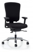 Köhl Multiplo 4700 Bürodrehstuhl schwarz Fußgestell poliert mit Armlehnen mit hoher Rückenlehne Voderansicht bei Büro-Goertz und Buero-Ideen.de