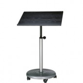 officeplus Steh-Sitz-Rolls, Gestell-Farbe silber, Gasfeder-Lift höhenverstellbar 77-119cm,  auf Rollen, Arbeitsplatte neigbar, Form/Farbe wählbar